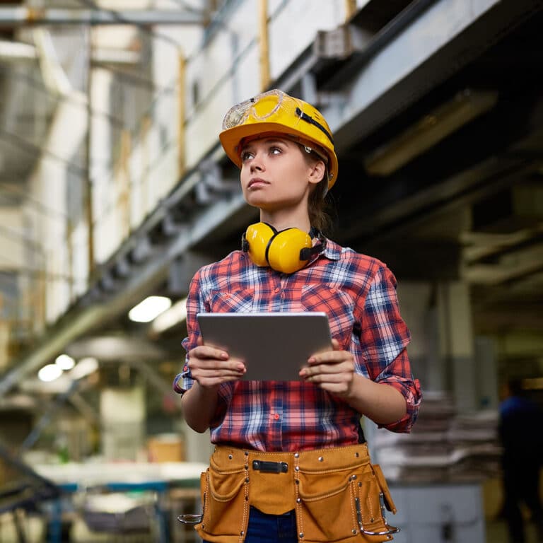 Working at plant